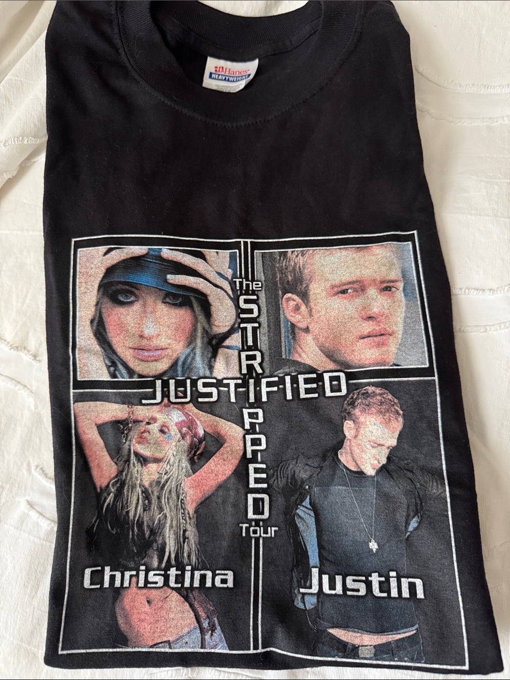 Justin & Christina Justified Stripped Tour Black Graphic Tee